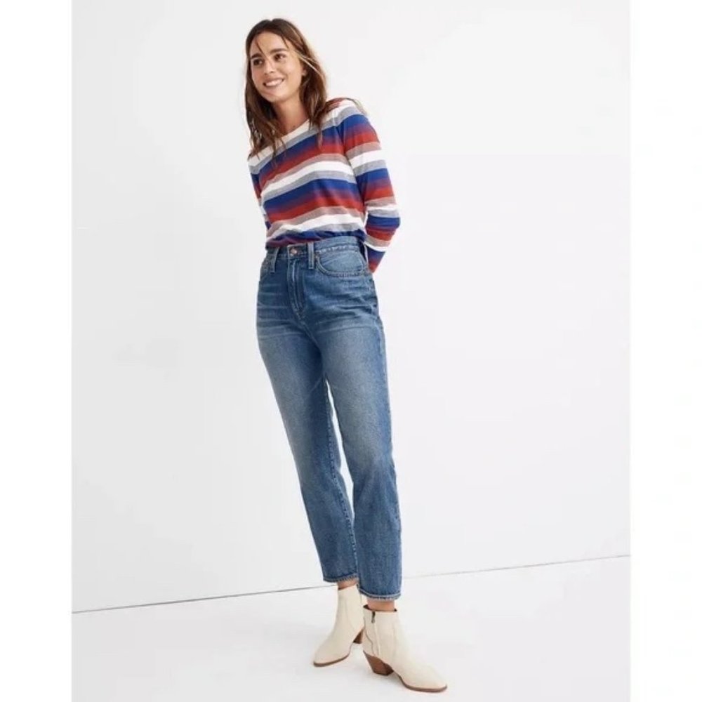 NWT Madewell The Mom Jean in Downey Wash AG379 35 Tall